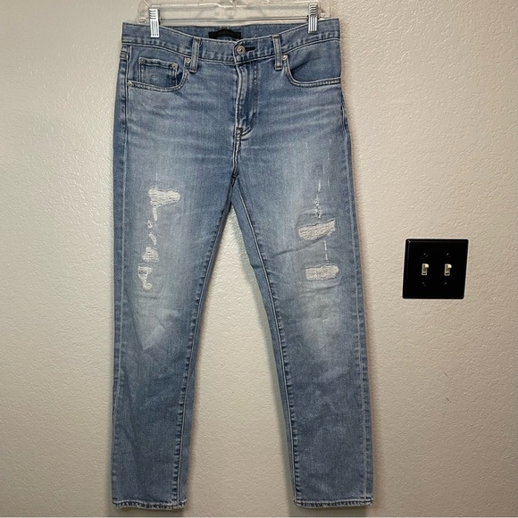Uniqlo Men’s Distressed Slim Straight Mid Rise Jeans Size 31 - Picture 1 of 9